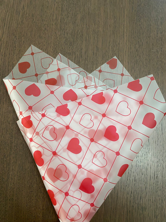 Frosted Heart Print Wrapping Paper