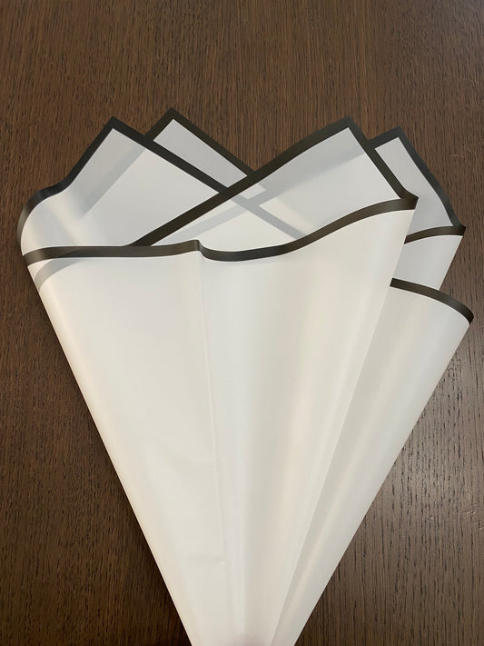 White Frosted Black Border Wrapping Paper