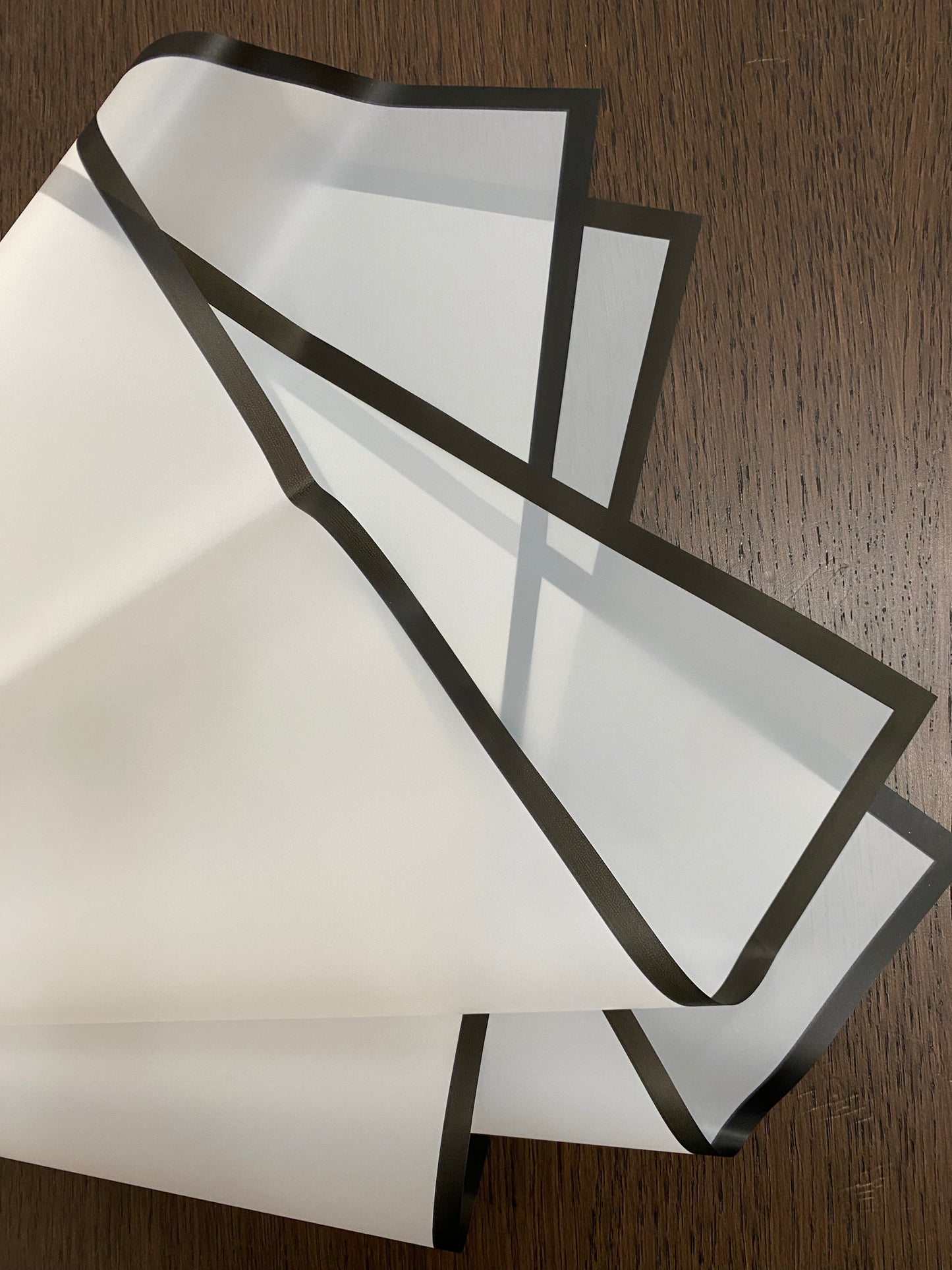 White Frosted Black Border Wrapping Paper