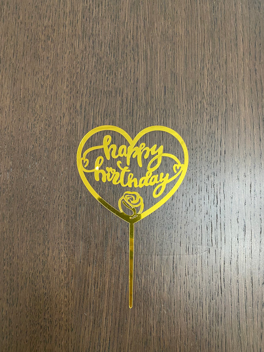 Gold Happy Birthday Topper