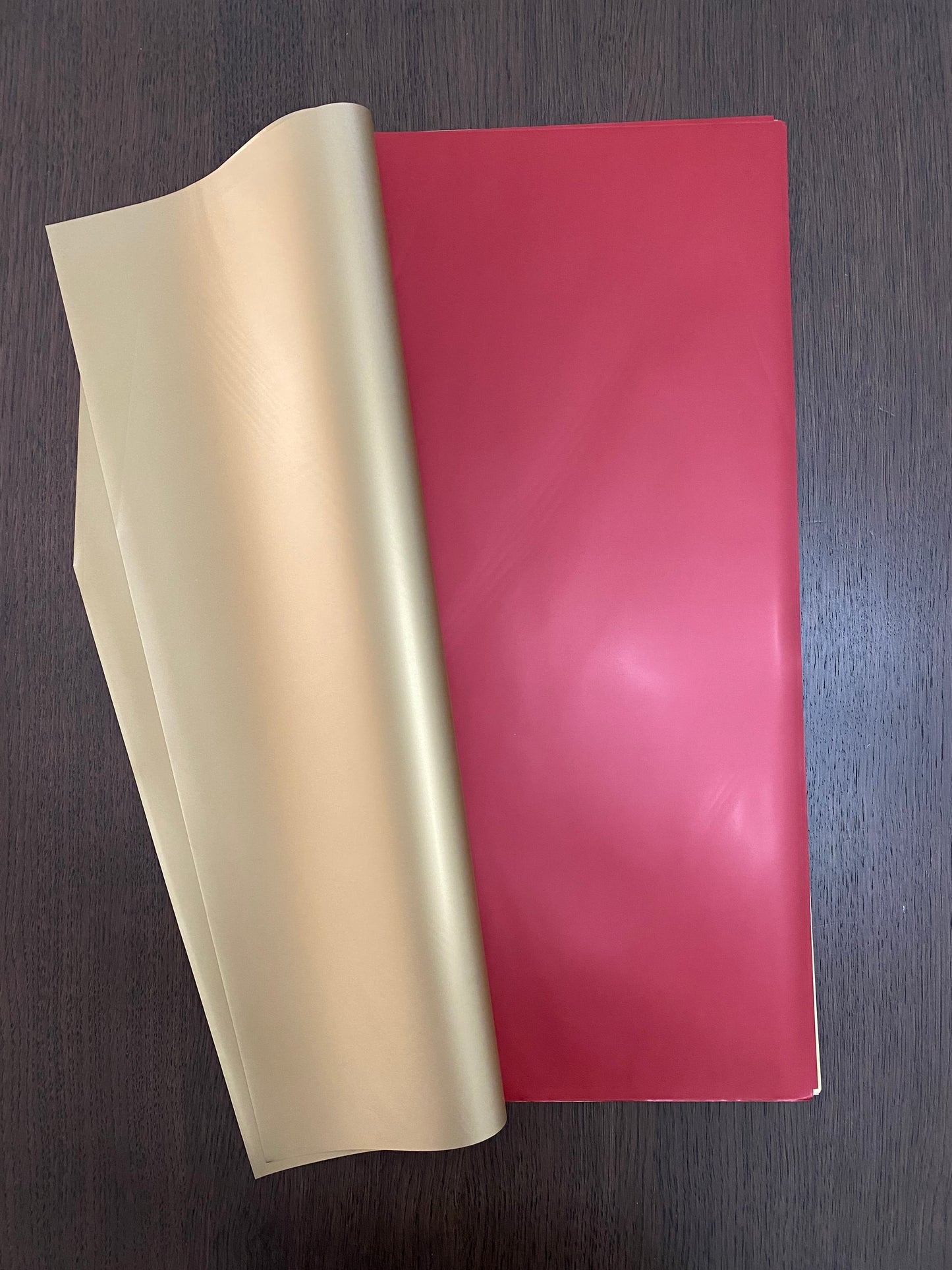 Wine Red/Gold Double Sided Wrapping Paper