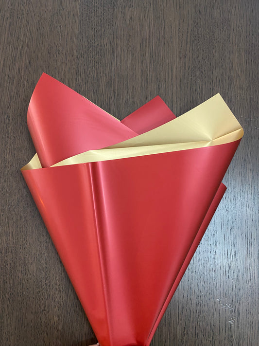 Wine Red/Gold Double Sided Wrapping Paper