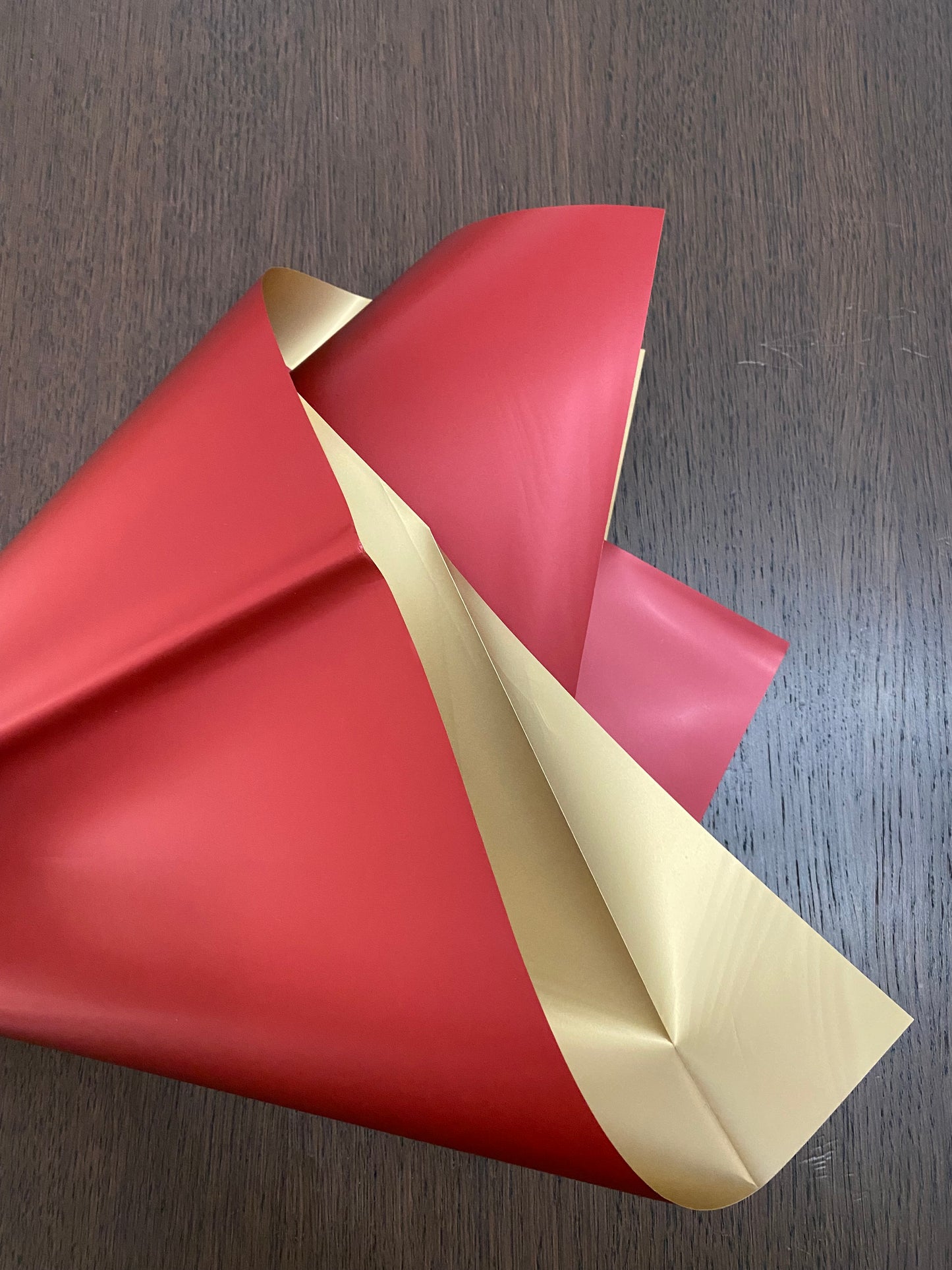 Wine Red/Gold Double Sided Wrapping Paper