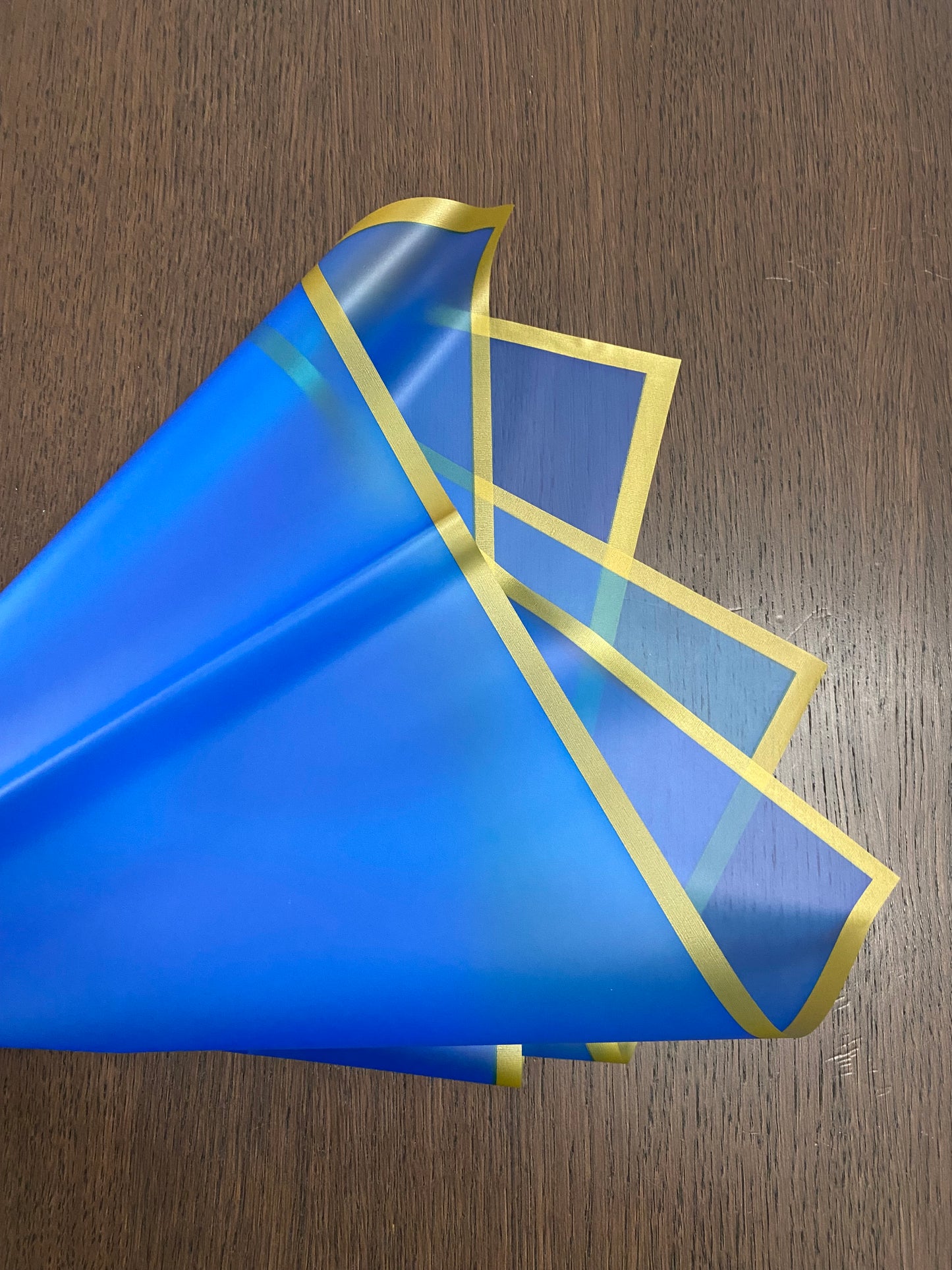 Royal Blue Gold Border Wrapping Paper