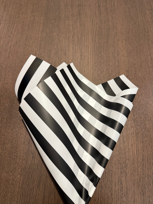 black / White Striped Wrapping Paper
