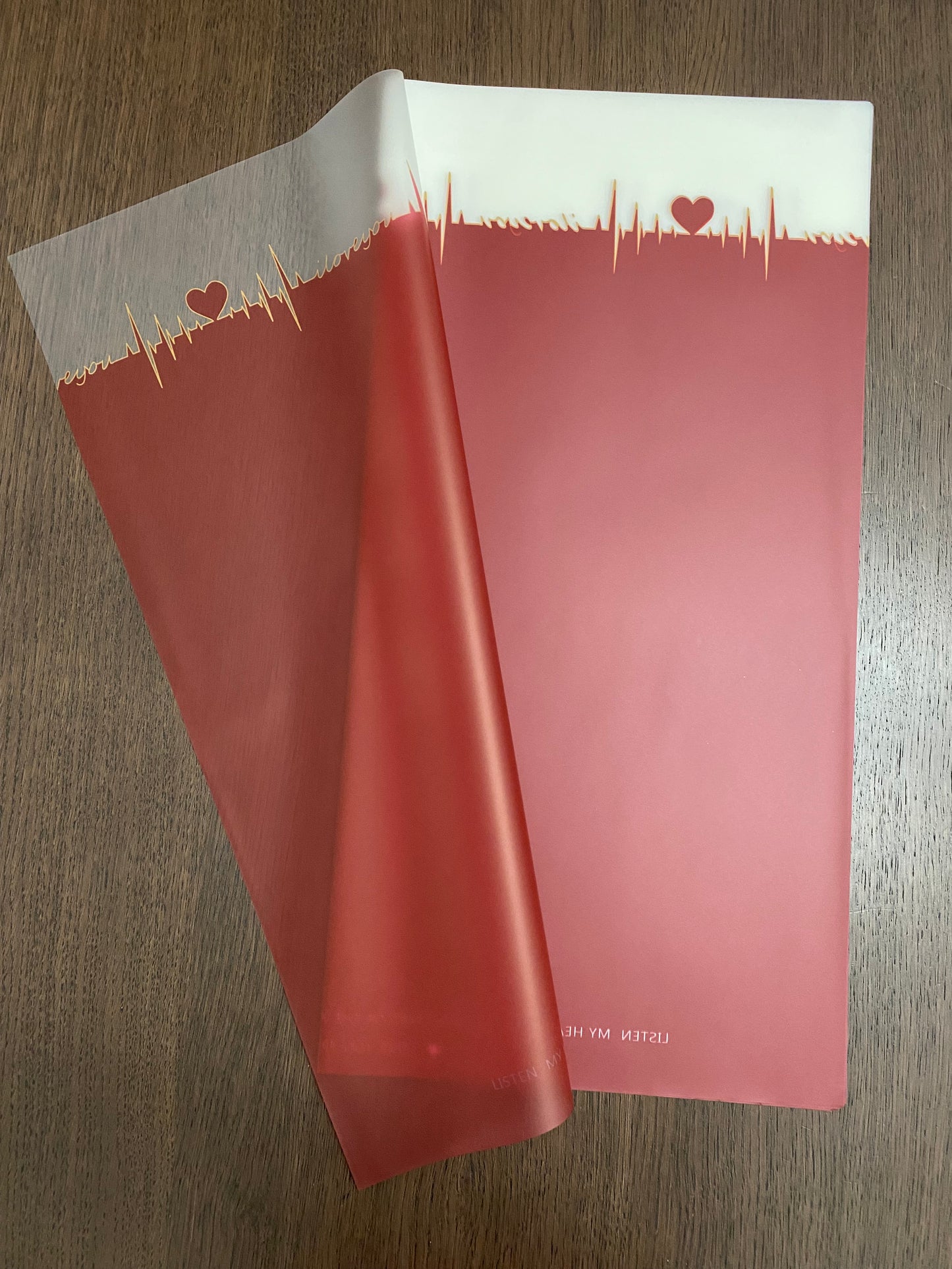 Simi Transparent Red Heart Wrapping Paper