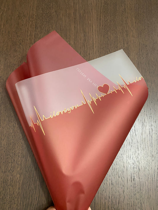 Simi Transparent Red Heart Wrapping Paper