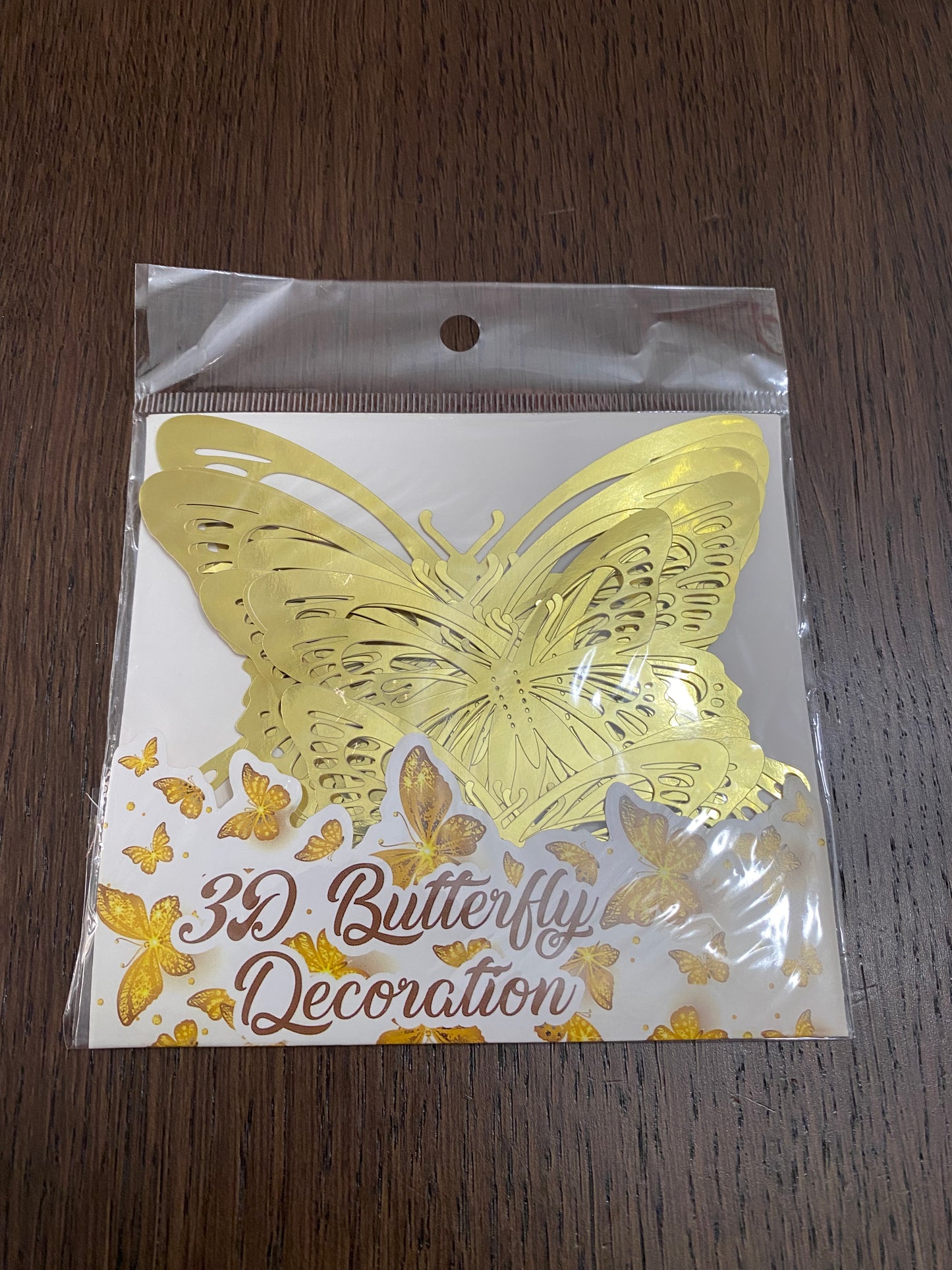 Gold 3D Butterfly Decoration