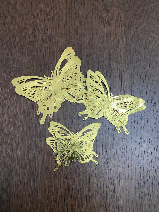 Gold 3D Butterfly Decoration