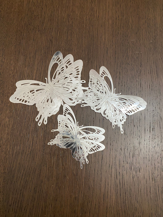 Silver 3D Butterfly Decoration