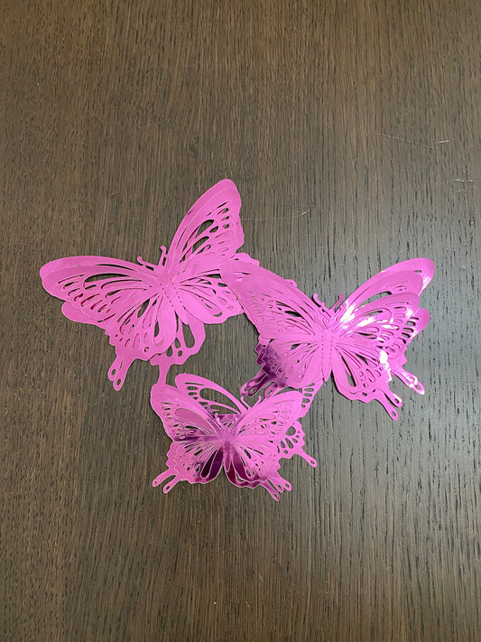 Hot Pink 3D Butterfly Decoration