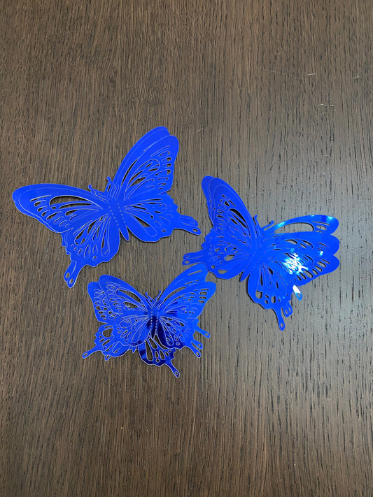 Blue 3D Butterfly Decoration