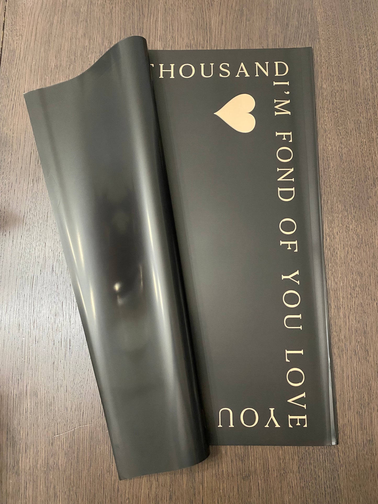 Black "I'm Fond Of You" Heart Wrapping Paper