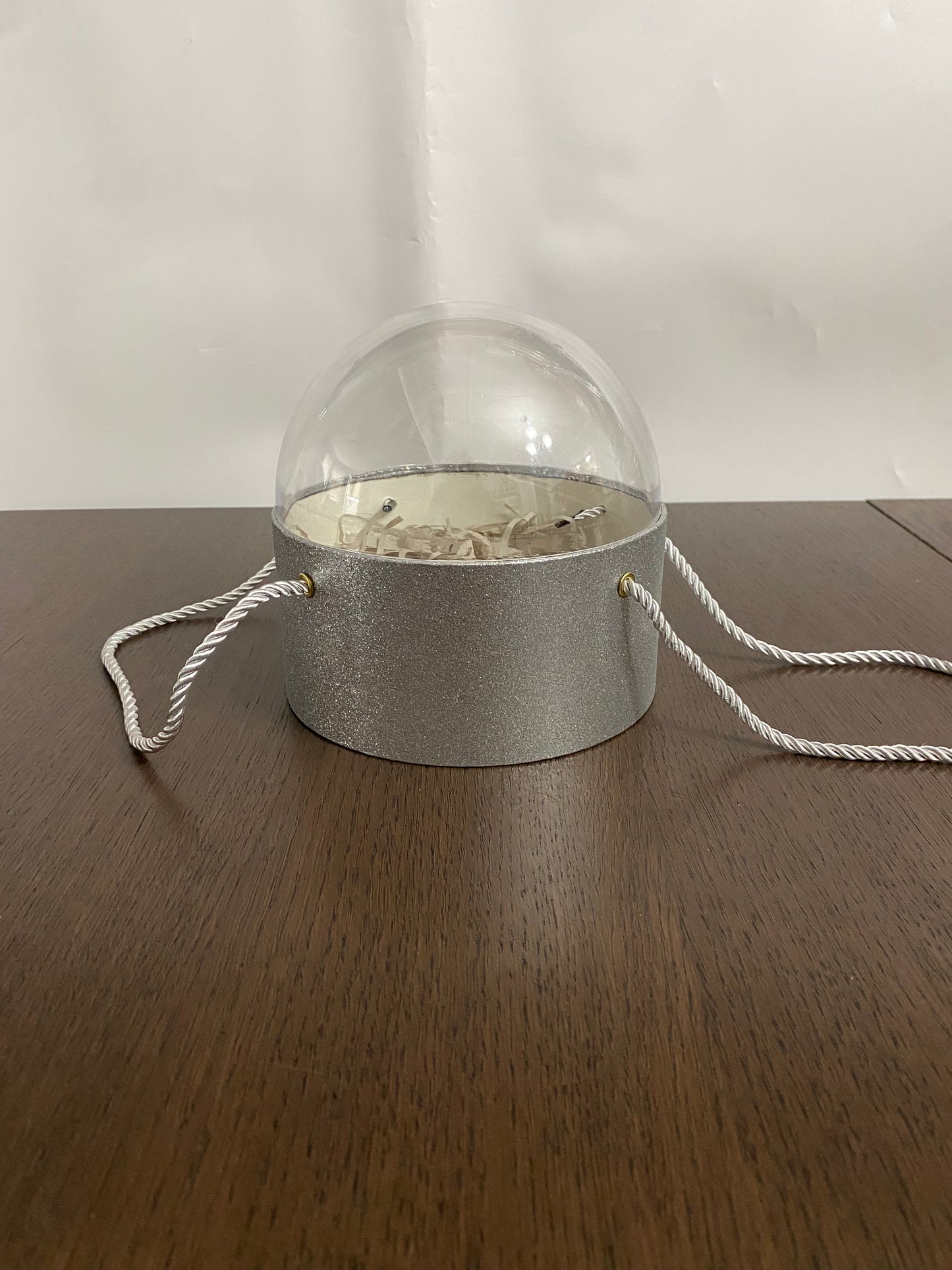 Silver Glitter Acrylic Dome Flower Box