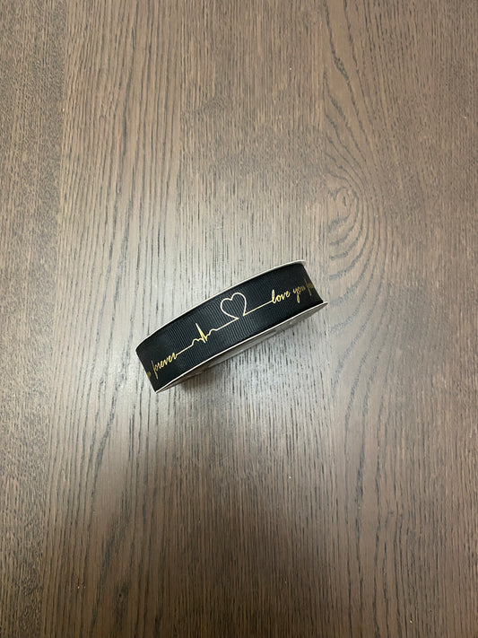 Black -Love You- Ribbon