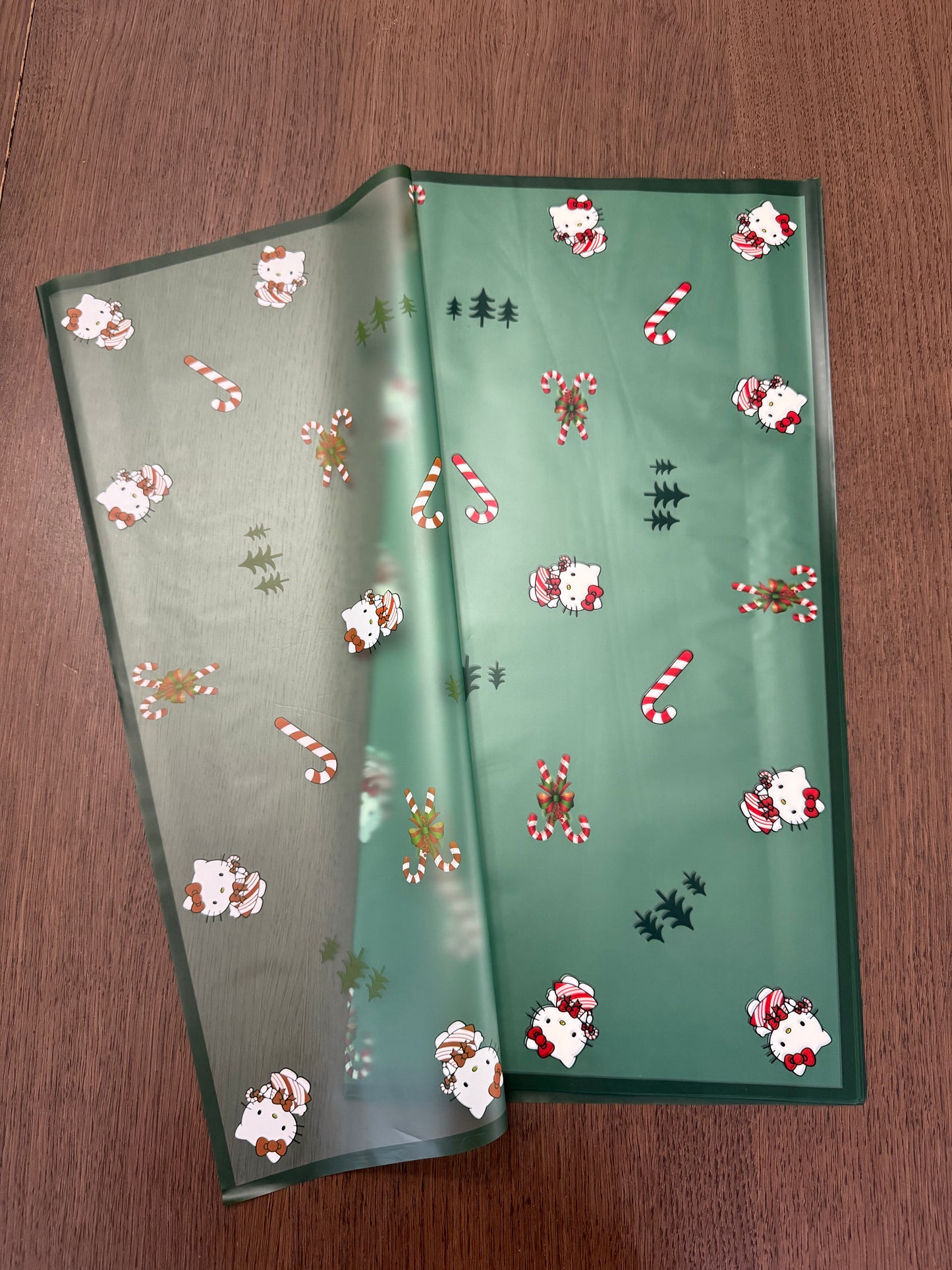 Green Christmas Cute Cat Wrapping paper