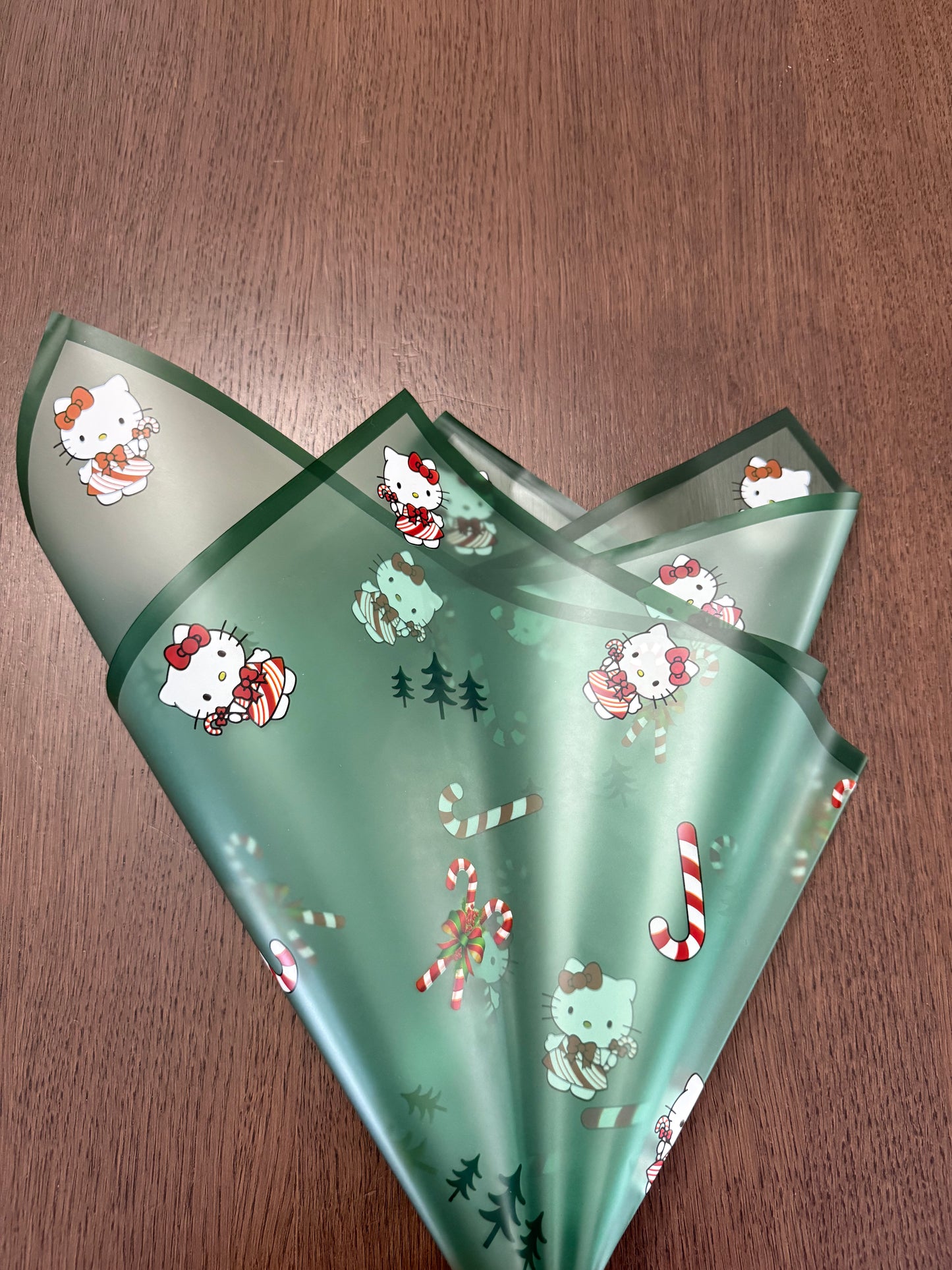 Green Christmas Cute Cat Wrapping paper