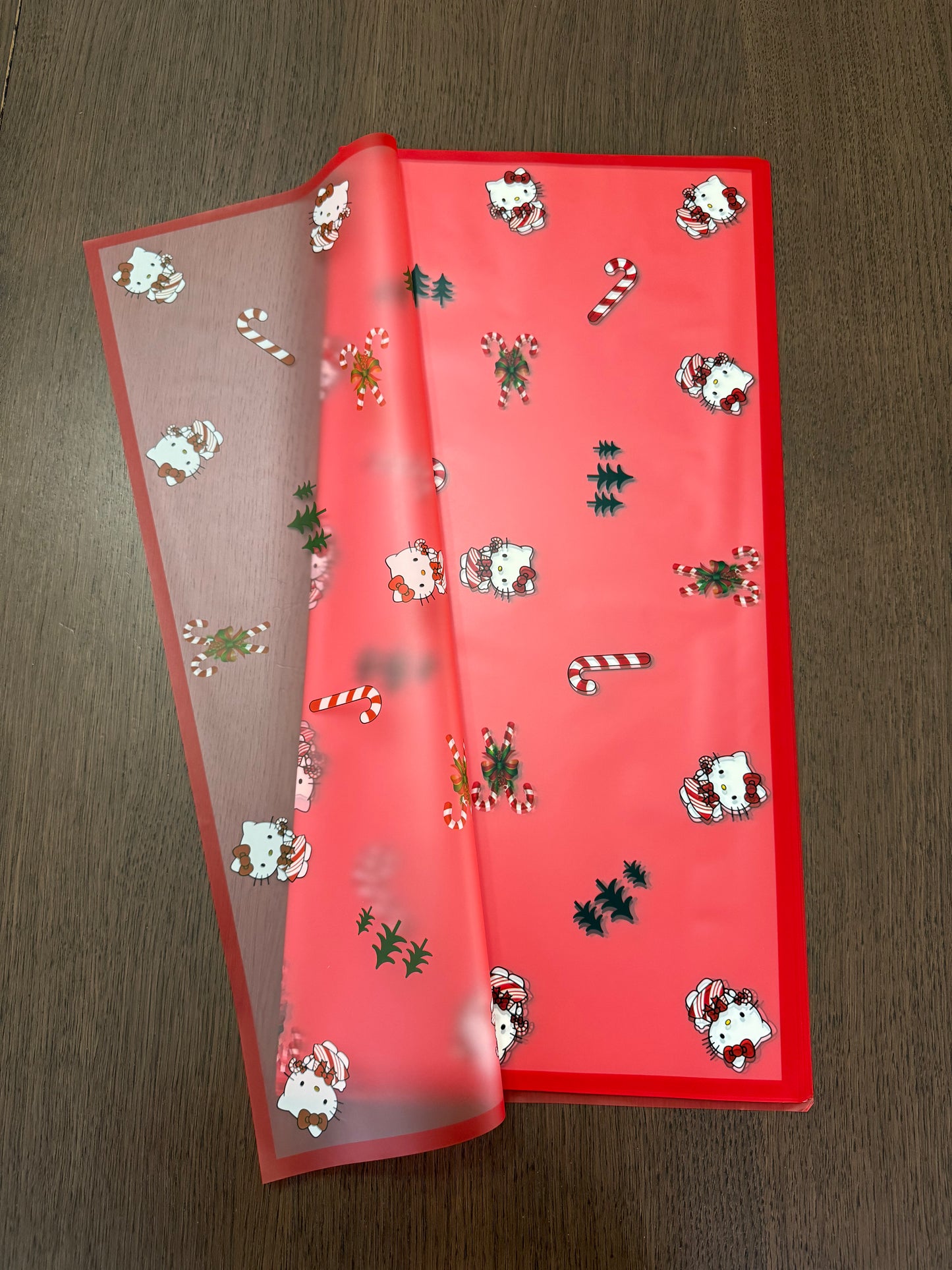 Red Christmas Cute Cat Wrapping Paper