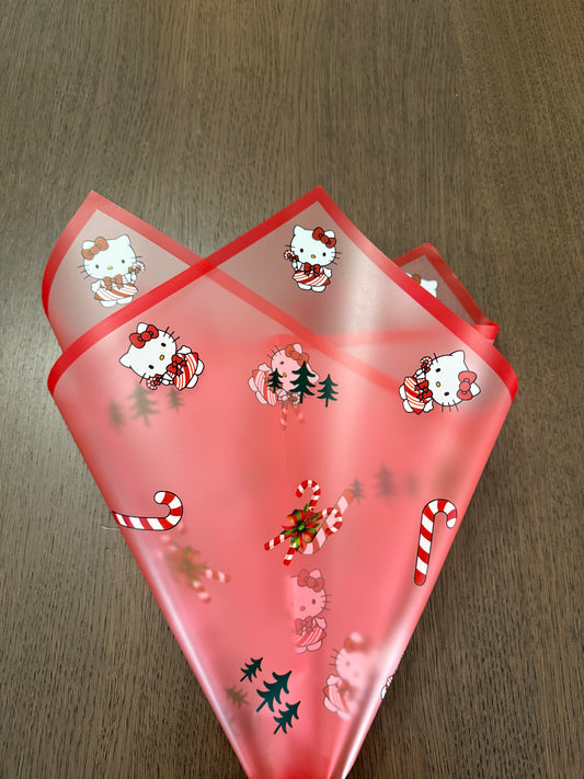 Red Christmas Cute Cat Wrapping Paper