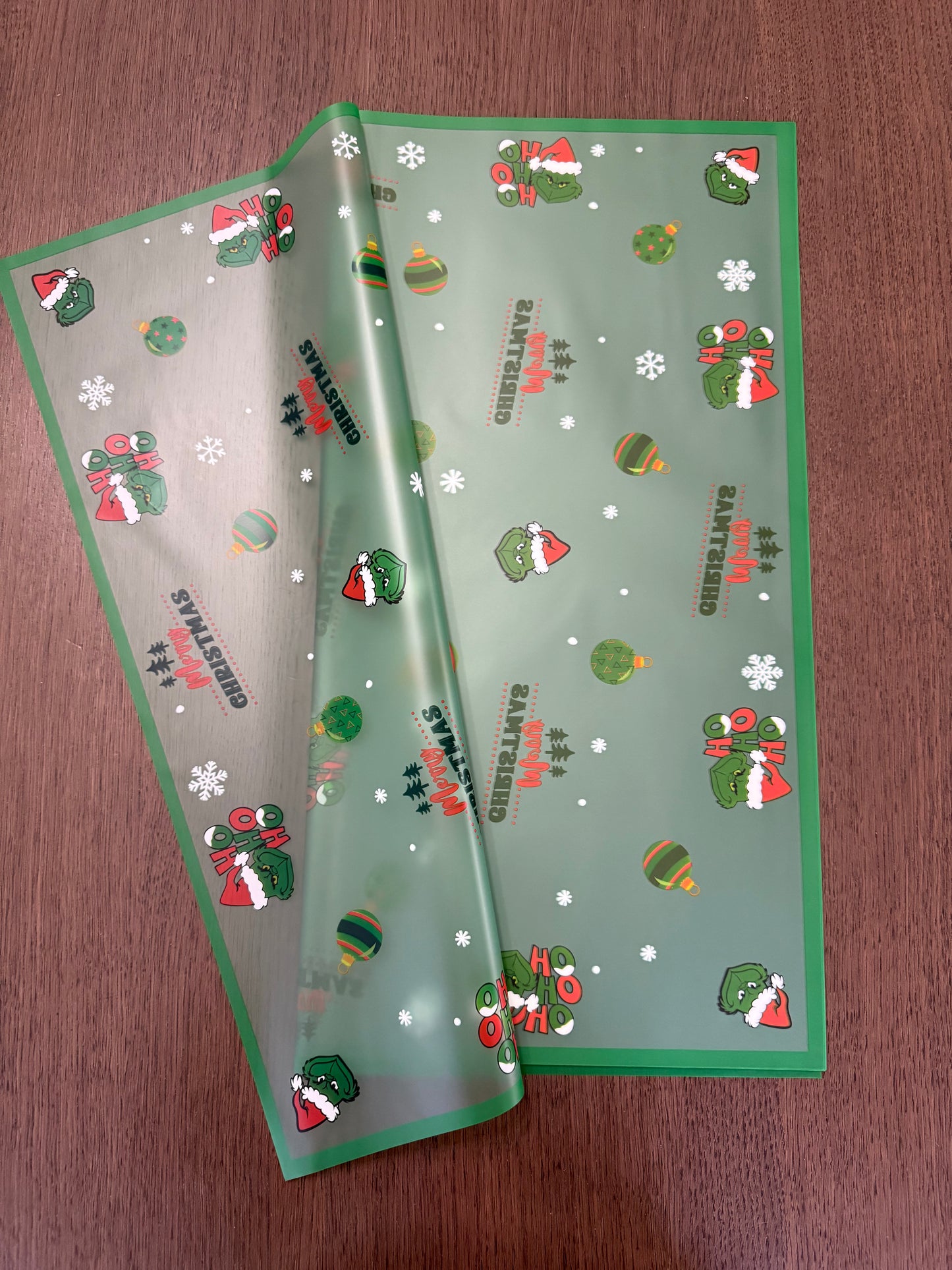 Green Christmas Grinch Wrapping Paper