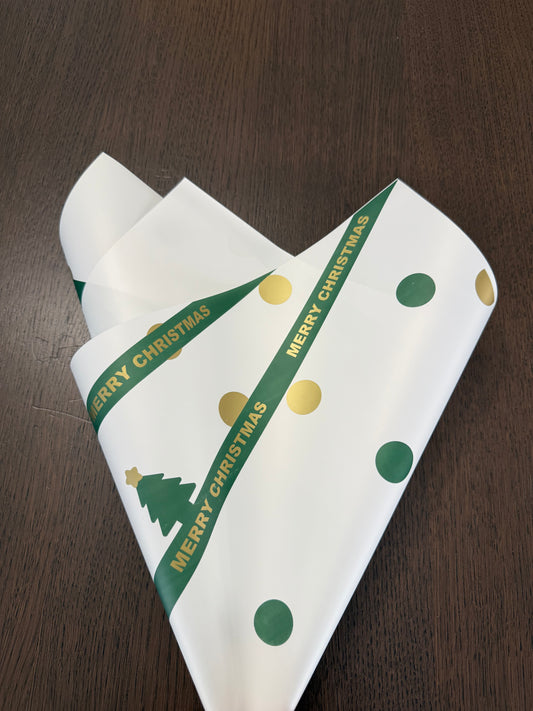 White/Green Christmas Wrapping Paper