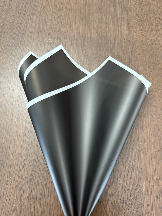 P.GDM-B Semi Transparent Black/White Border Wrapping paper