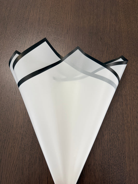 P.GDM-B- Semi Transparent White/Black Border Wrapping paper