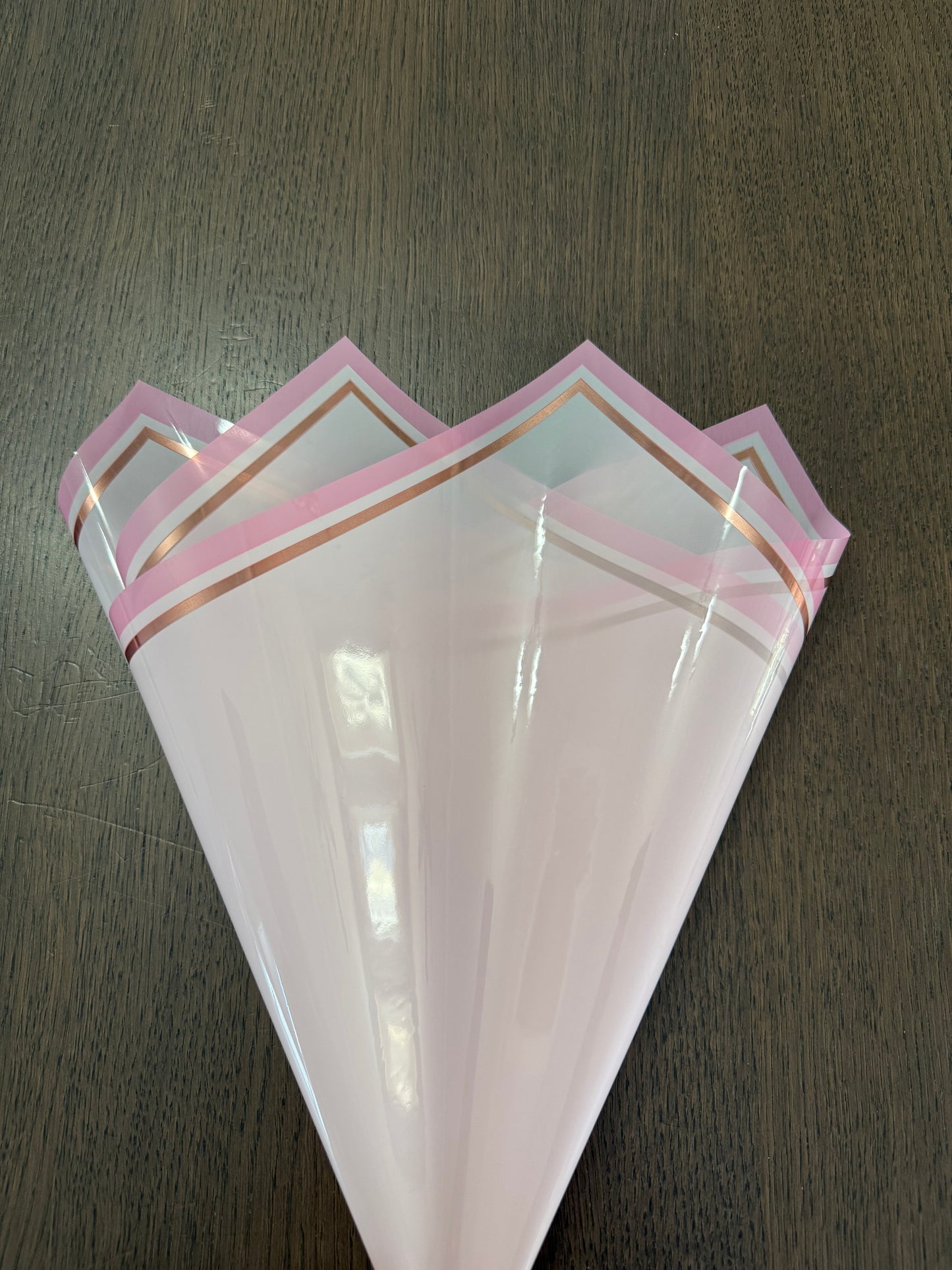 P.SJZCMGJ- Frosted  Light Pink /Rose Gold Border Wrapping Paper-