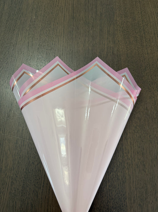 P.SJZCMGJ- Frosted  Light Pink /Rose Gold Border Wrapping Paper-