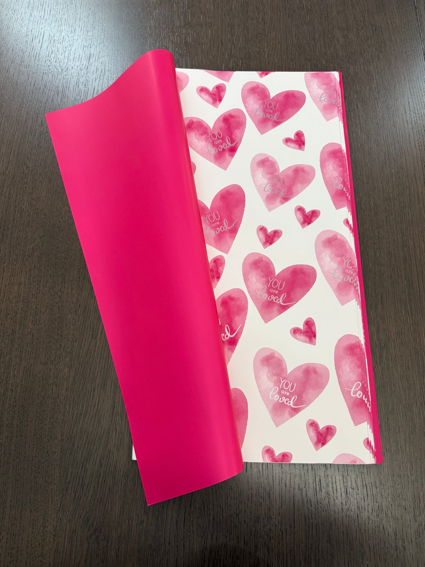 P.YJQX Hot Pink Heart Printed Wrapping Paper
