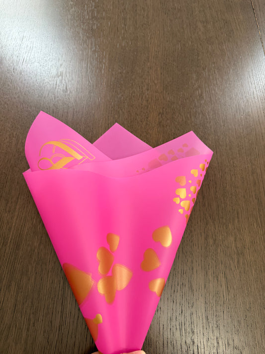 P.XY010 Fuchsia Semi Transparent -Te Amo- Wrapping Paper