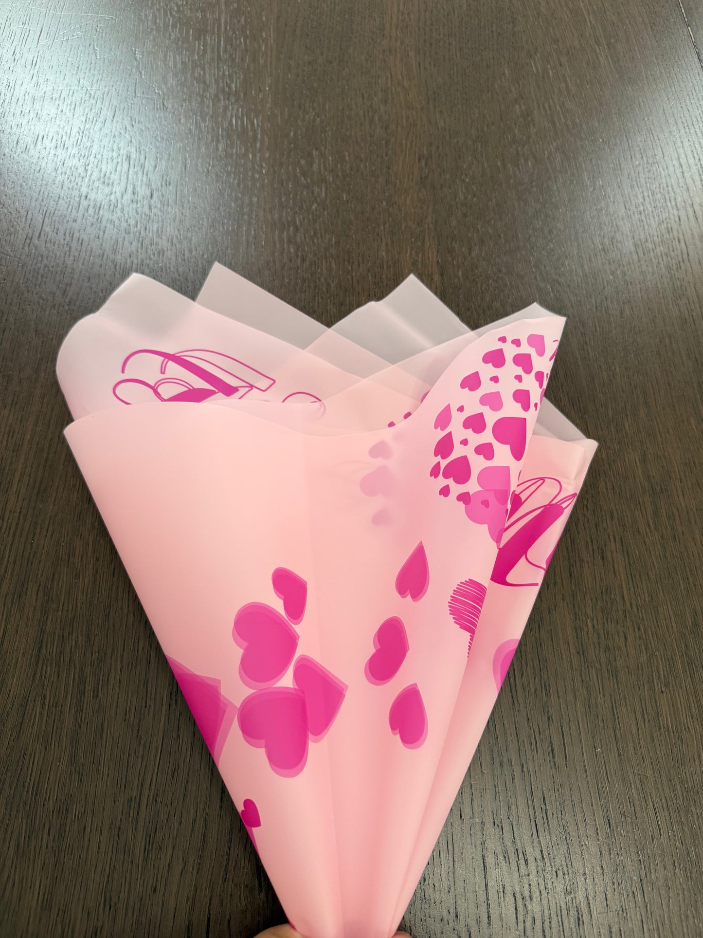 P.XY010 Pink Semi Transparent -Te Amo- Wrapping Paper