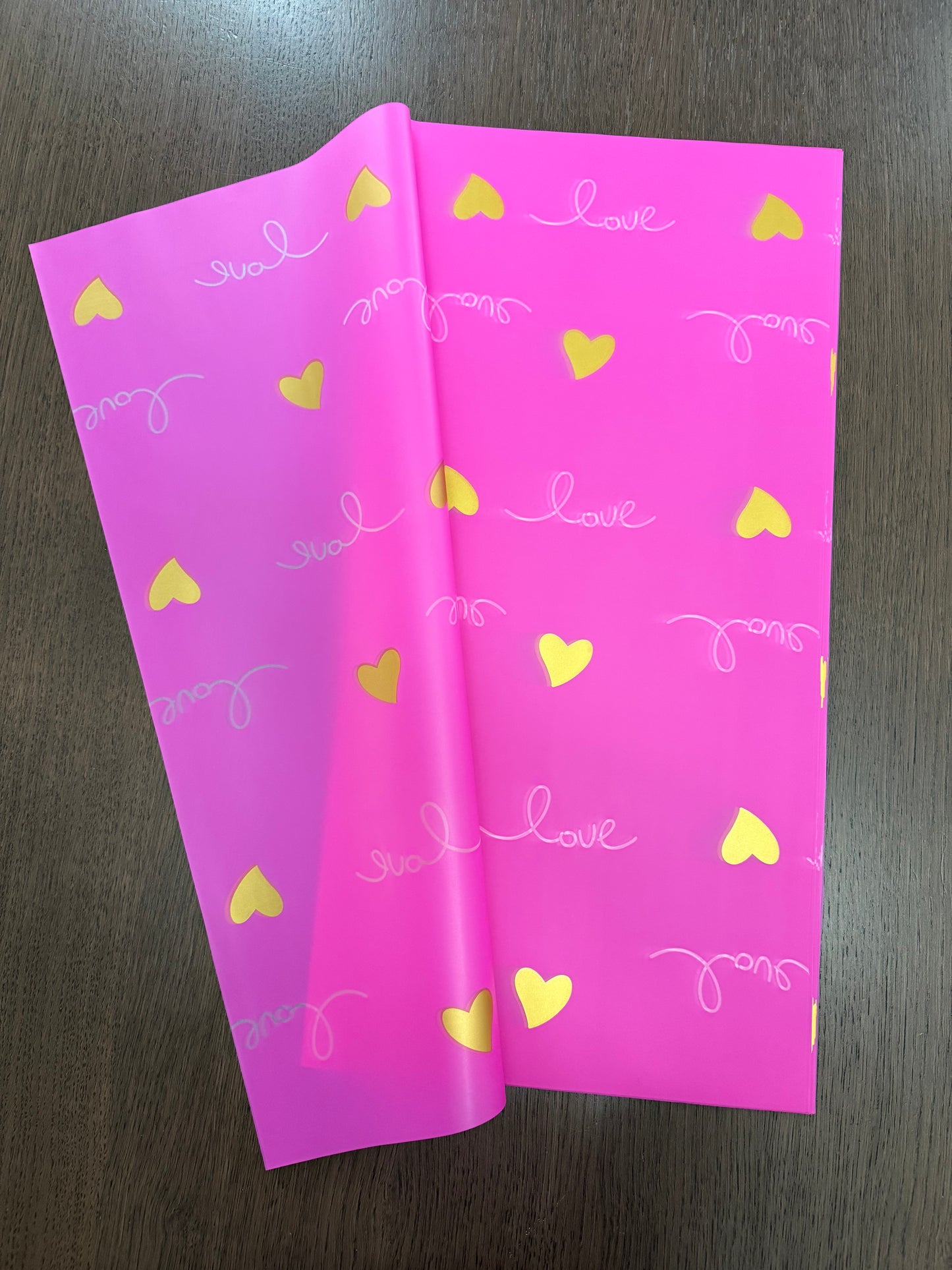 P.XL001 Fuchsia -LOVE- Semi-Transparent Wrapping
