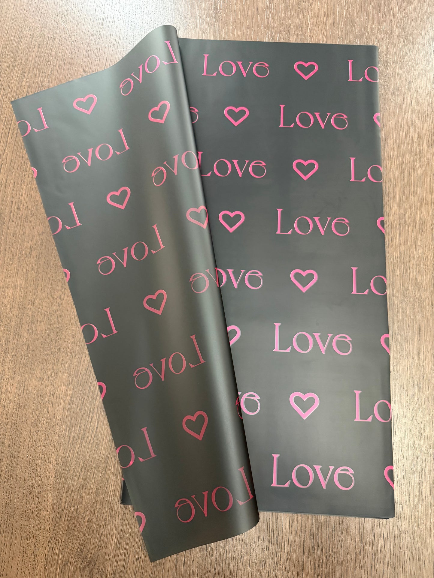 Black Semi Transparent -LOVE- Wrapping Paper