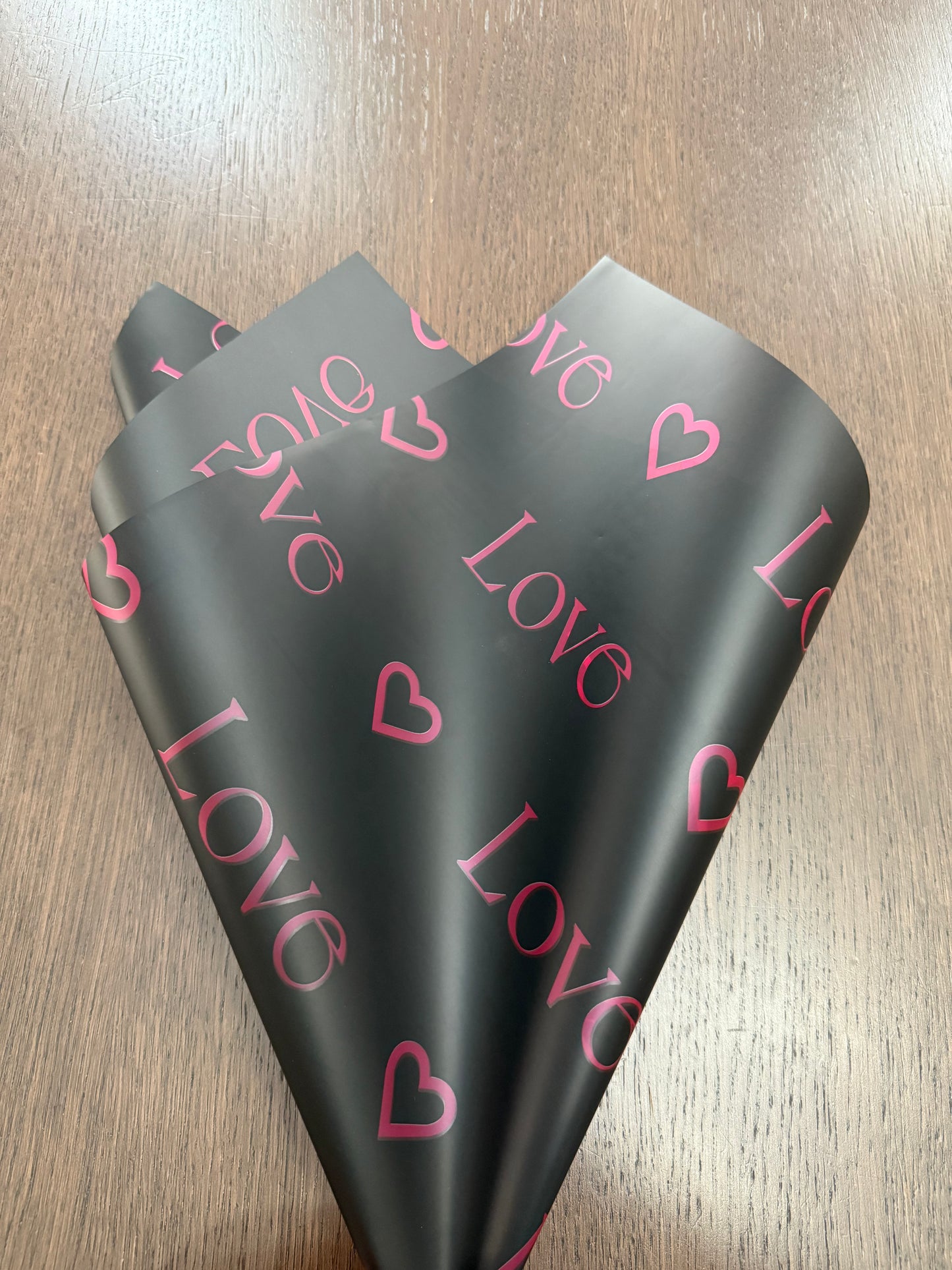 Black Semi Transparent -LOVE- Wrapping Paper