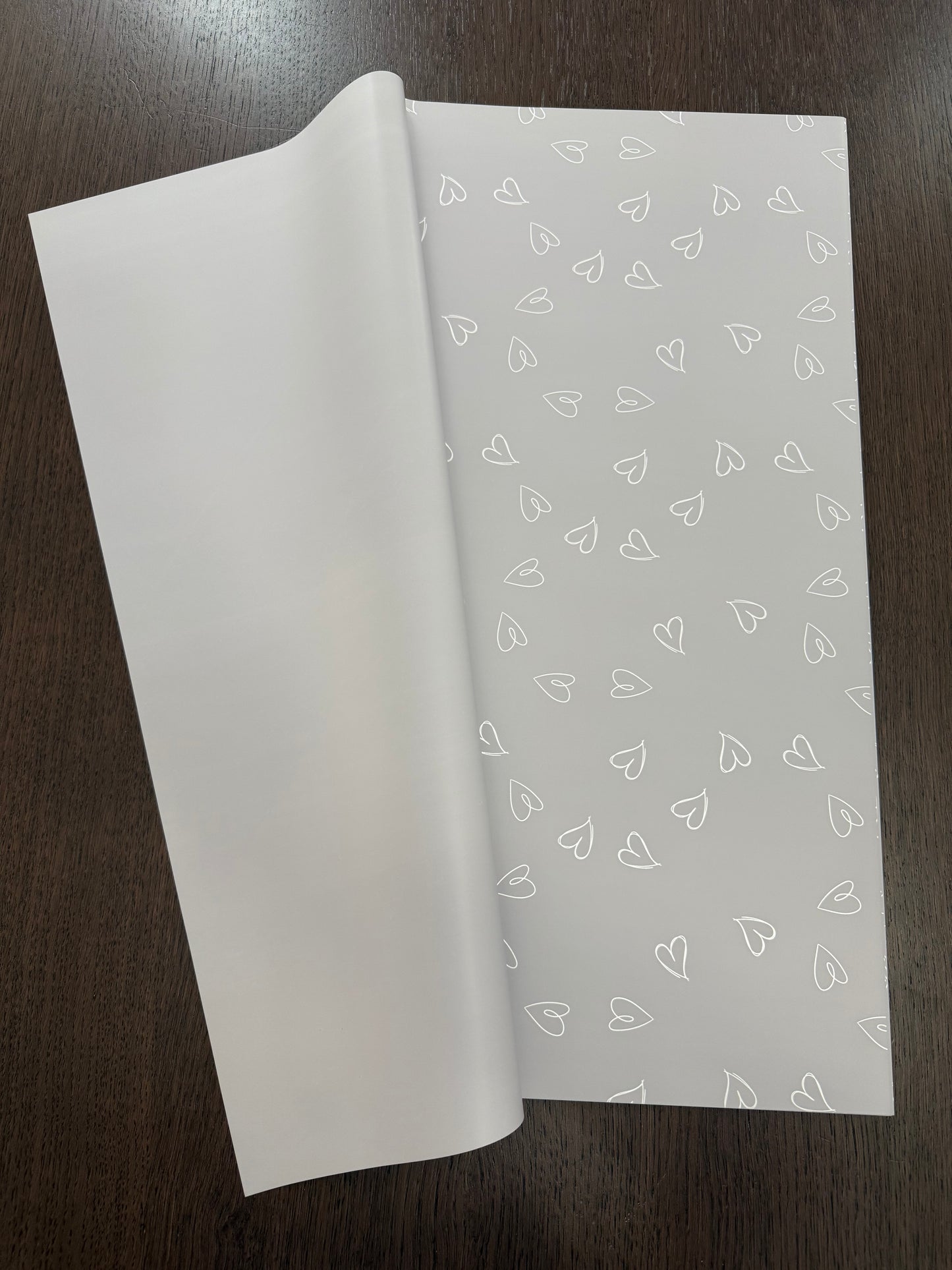 P.XXY-007 Grey Violet Heart Print Wrapping Paper