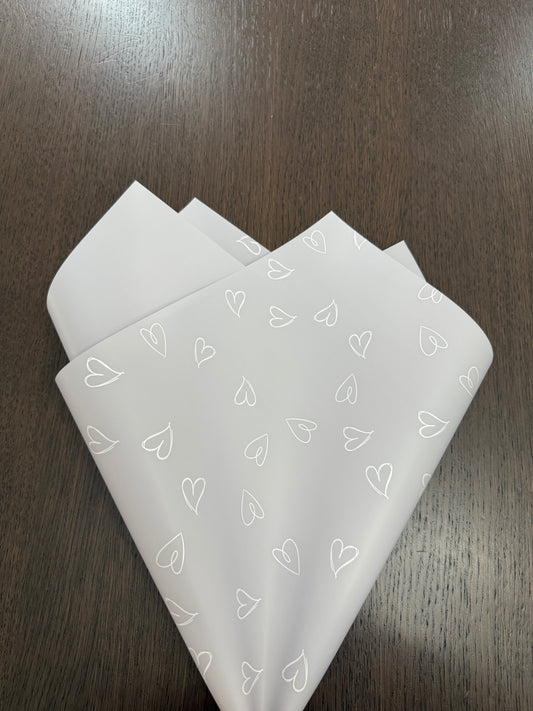 P.XXY-007 Grey Violet Heart Print Wrapping Paper
