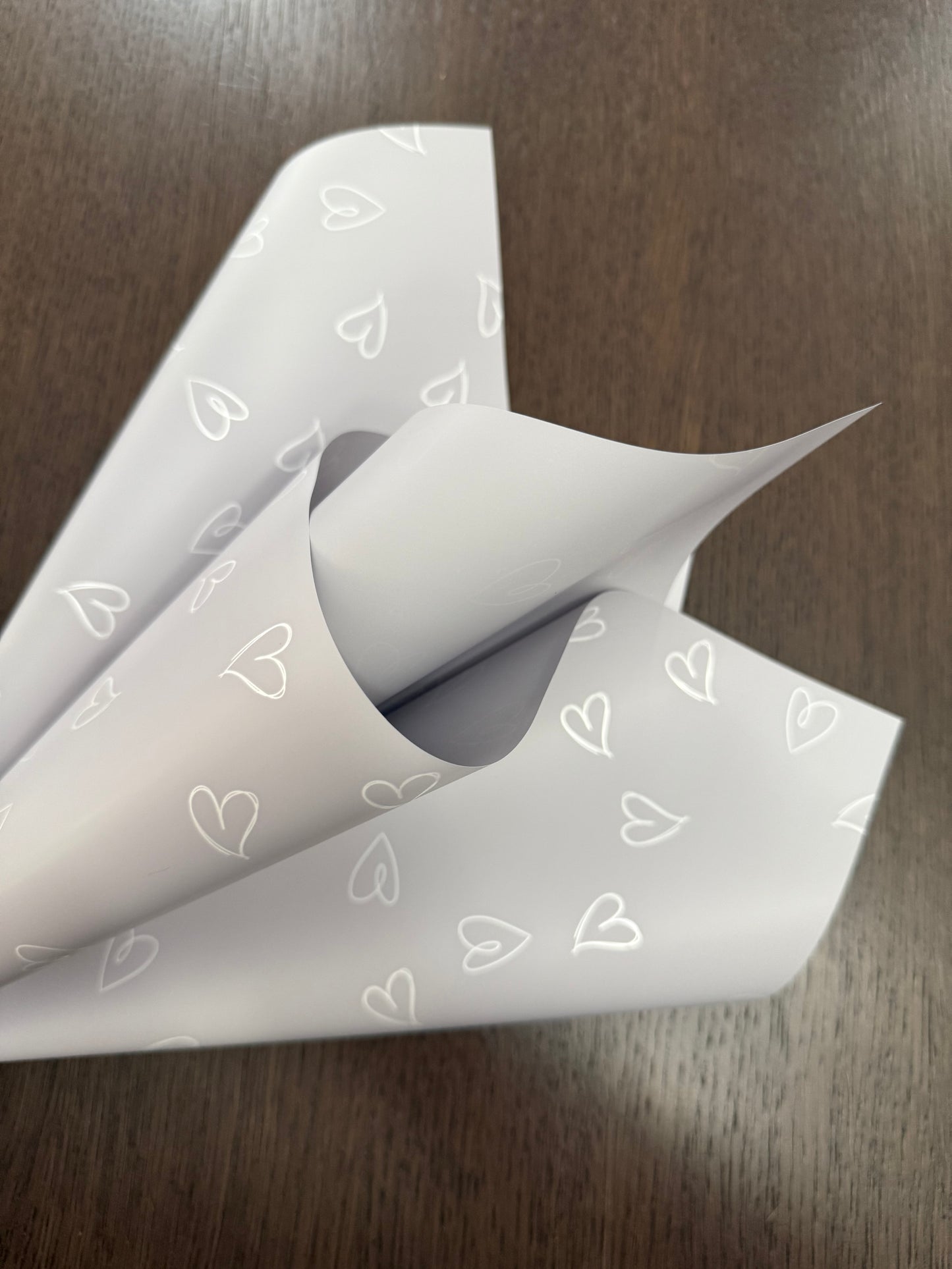 P.XXY-007 Grey Violet Heart Print Wrapping Paper