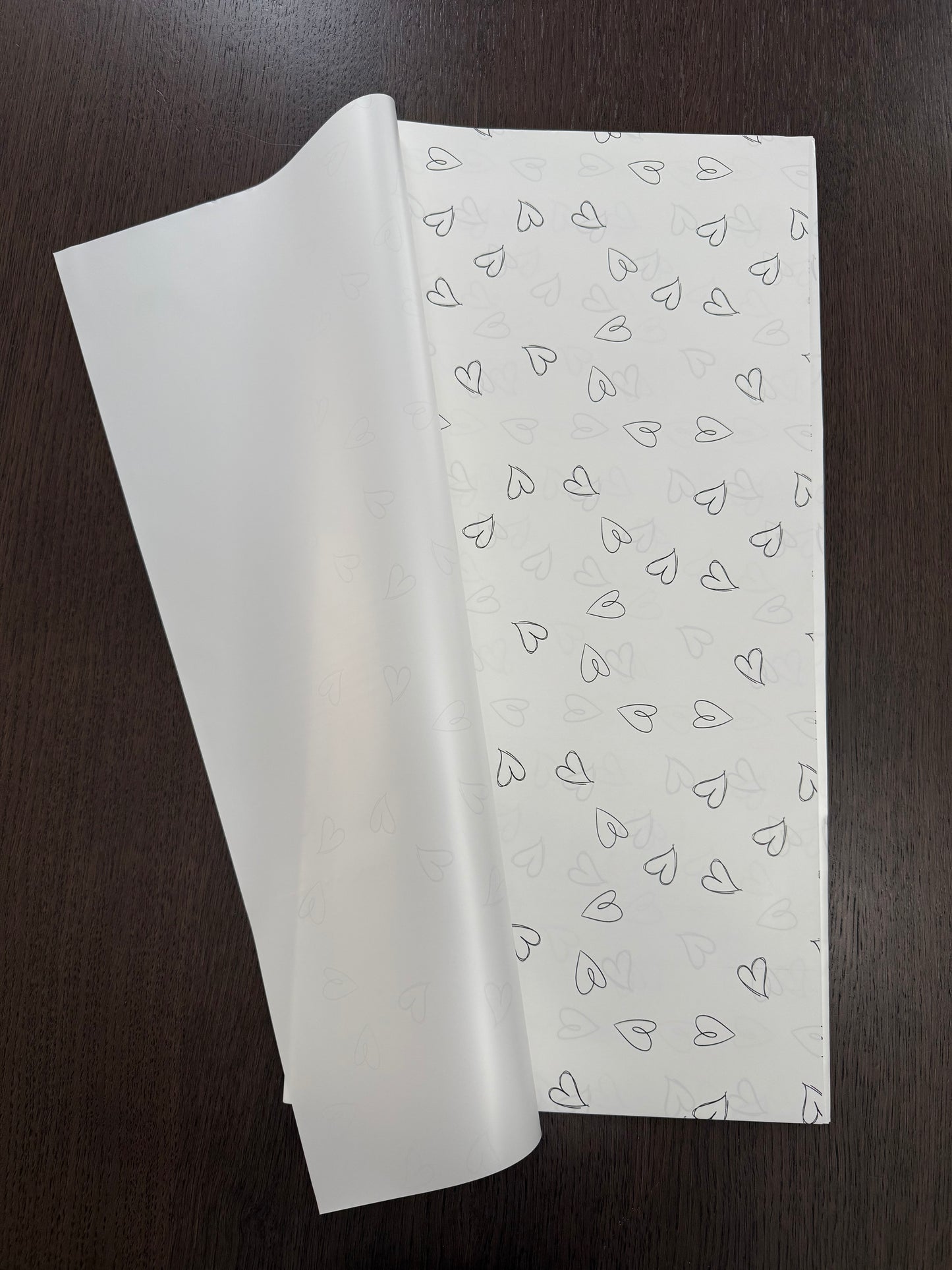 P.XXY-007 White/ Black Heart print Wrapping paper