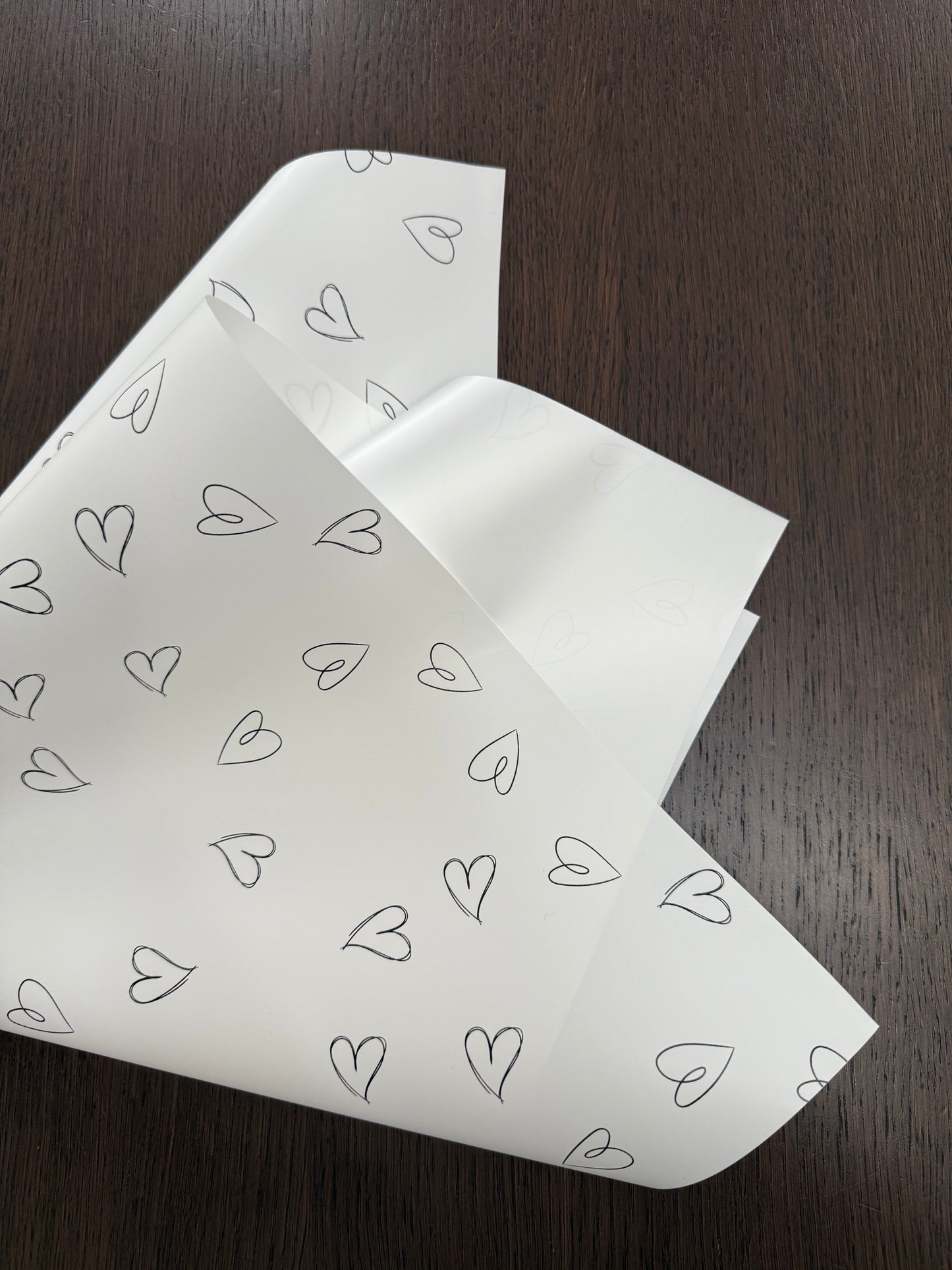 P.XXY-007 White/ Black Heart print Wrapping paper