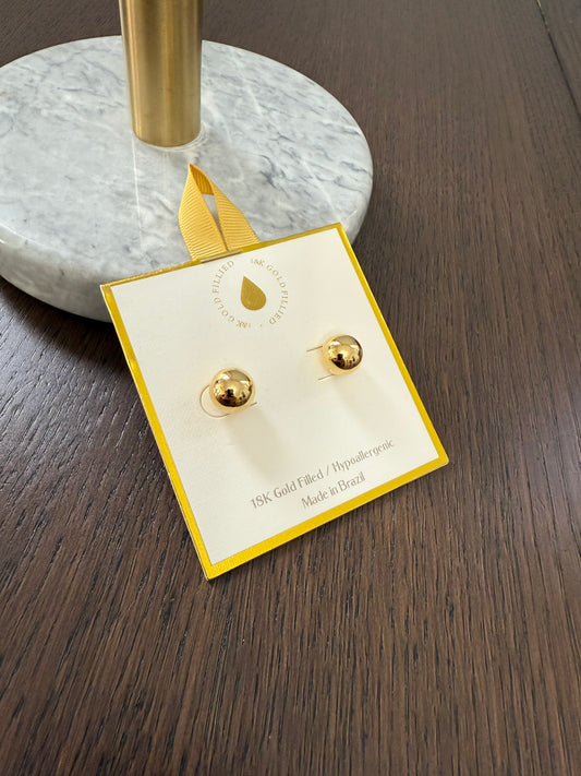 18K Gold Filled Ball Stud Earrings
