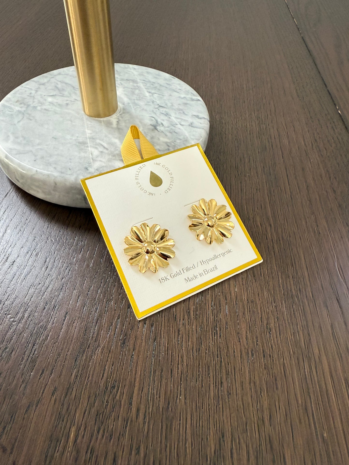 18K Gold Filled Flower Earrings