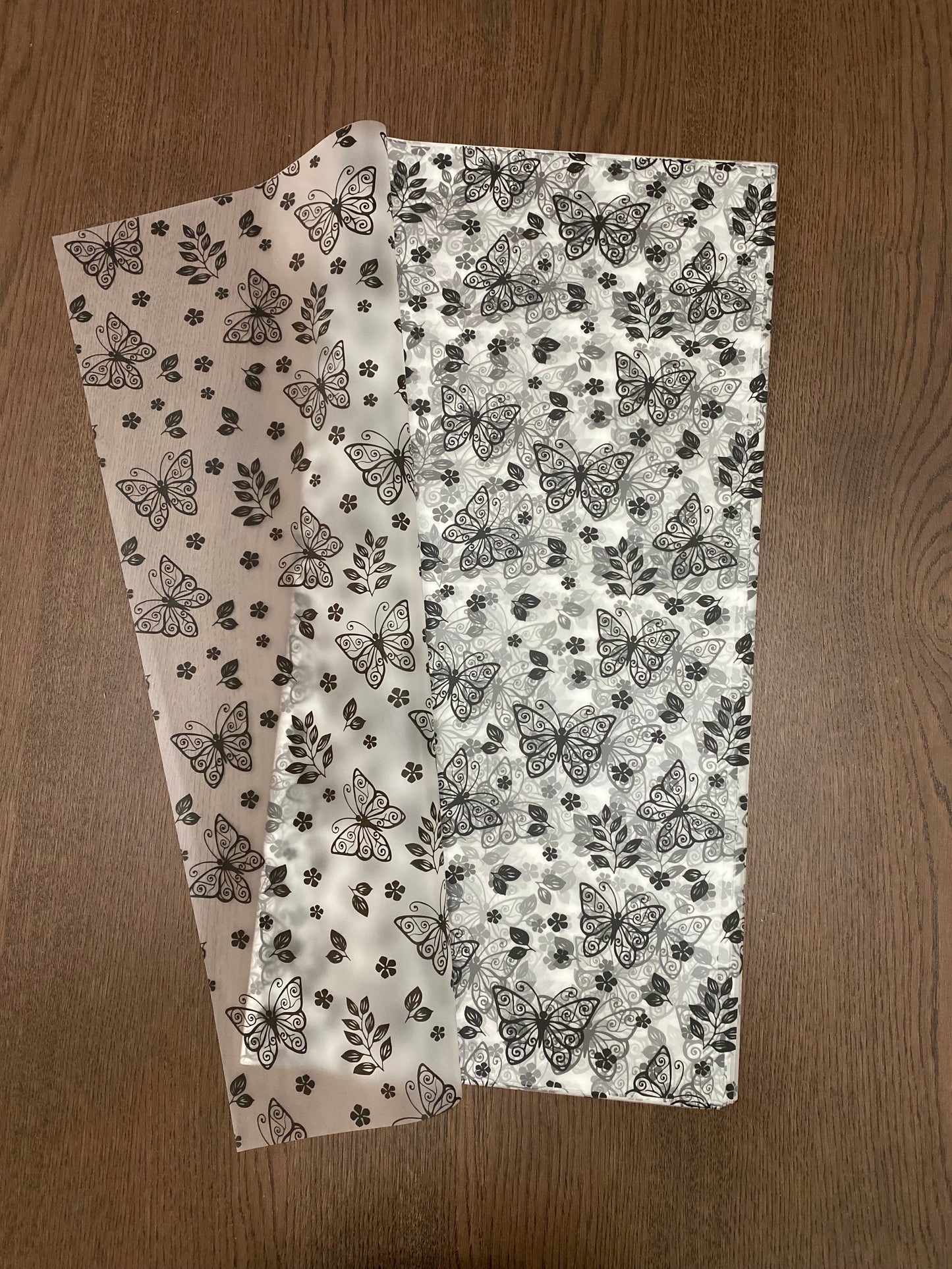 Black Butterfly Printed Wrapping Paper