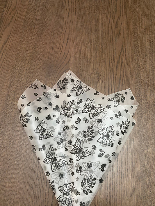 Black Butterfly Printed Wrapping Paper