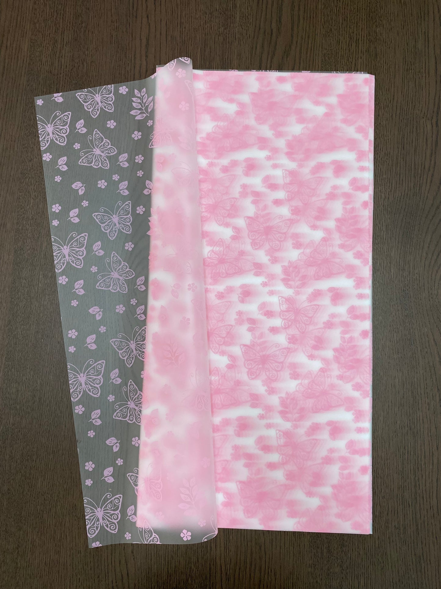 Pink Butterfly Printed Wrapping Paper