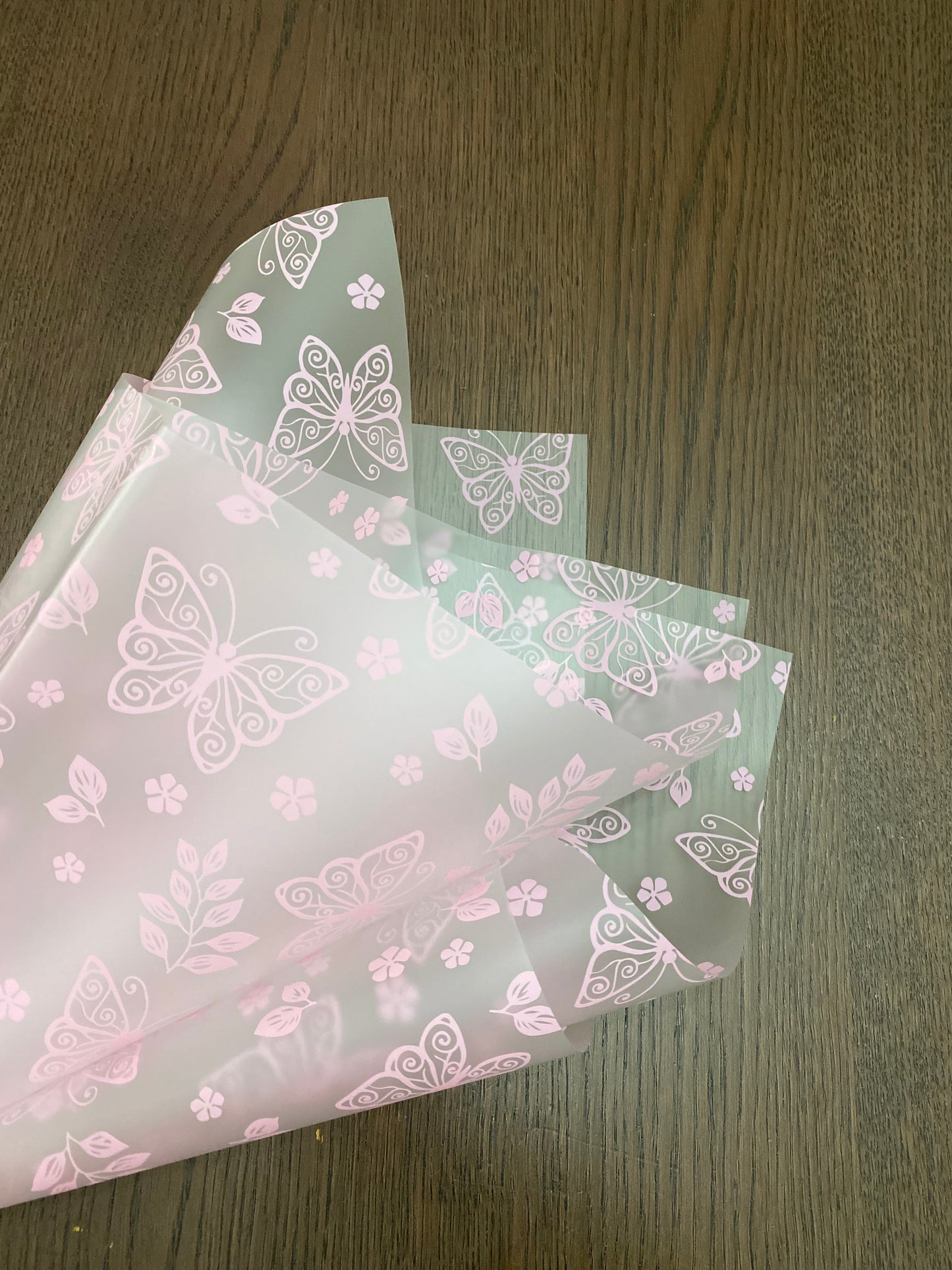 Pink Butterfly Printed Wrapping Paper