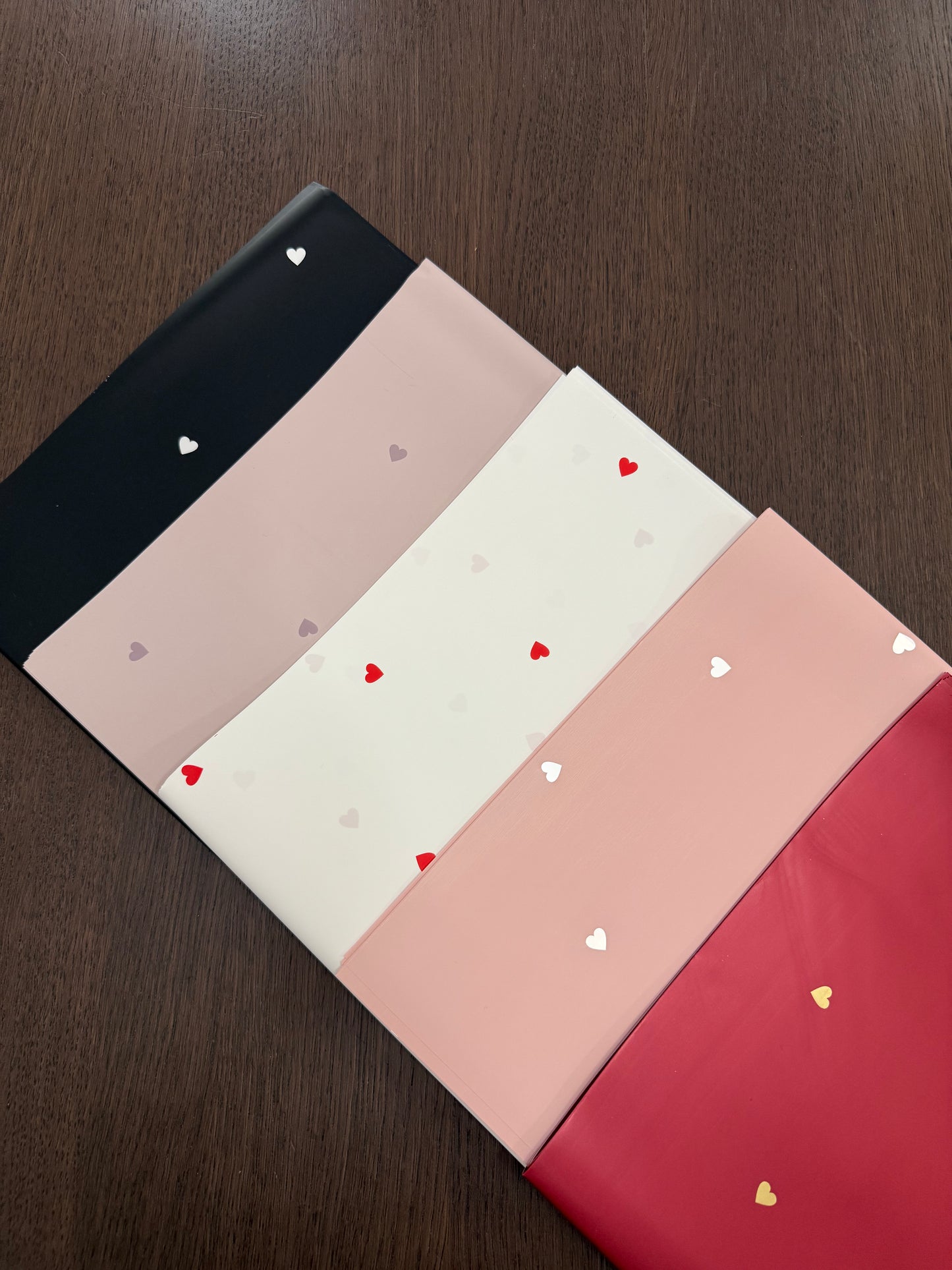 P.XXY-015 Pink/White Mini Heart Printed Wrapping Paper