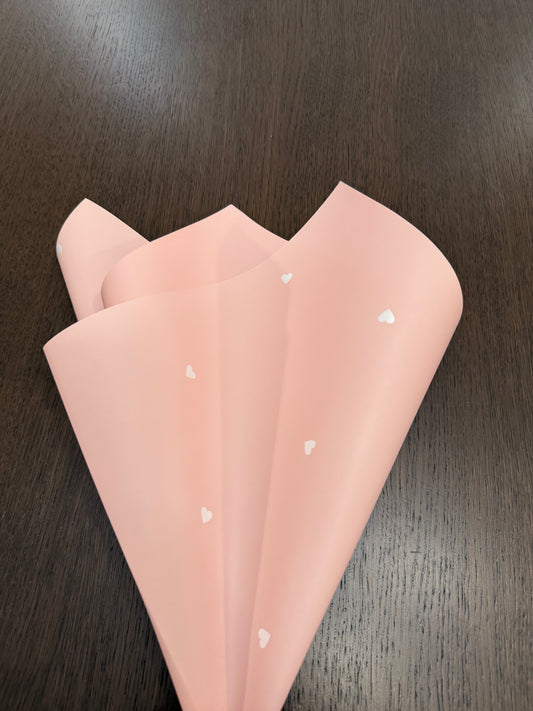 P.XXY-015 Pink/White Mini Heart Printed Wrapping Paper