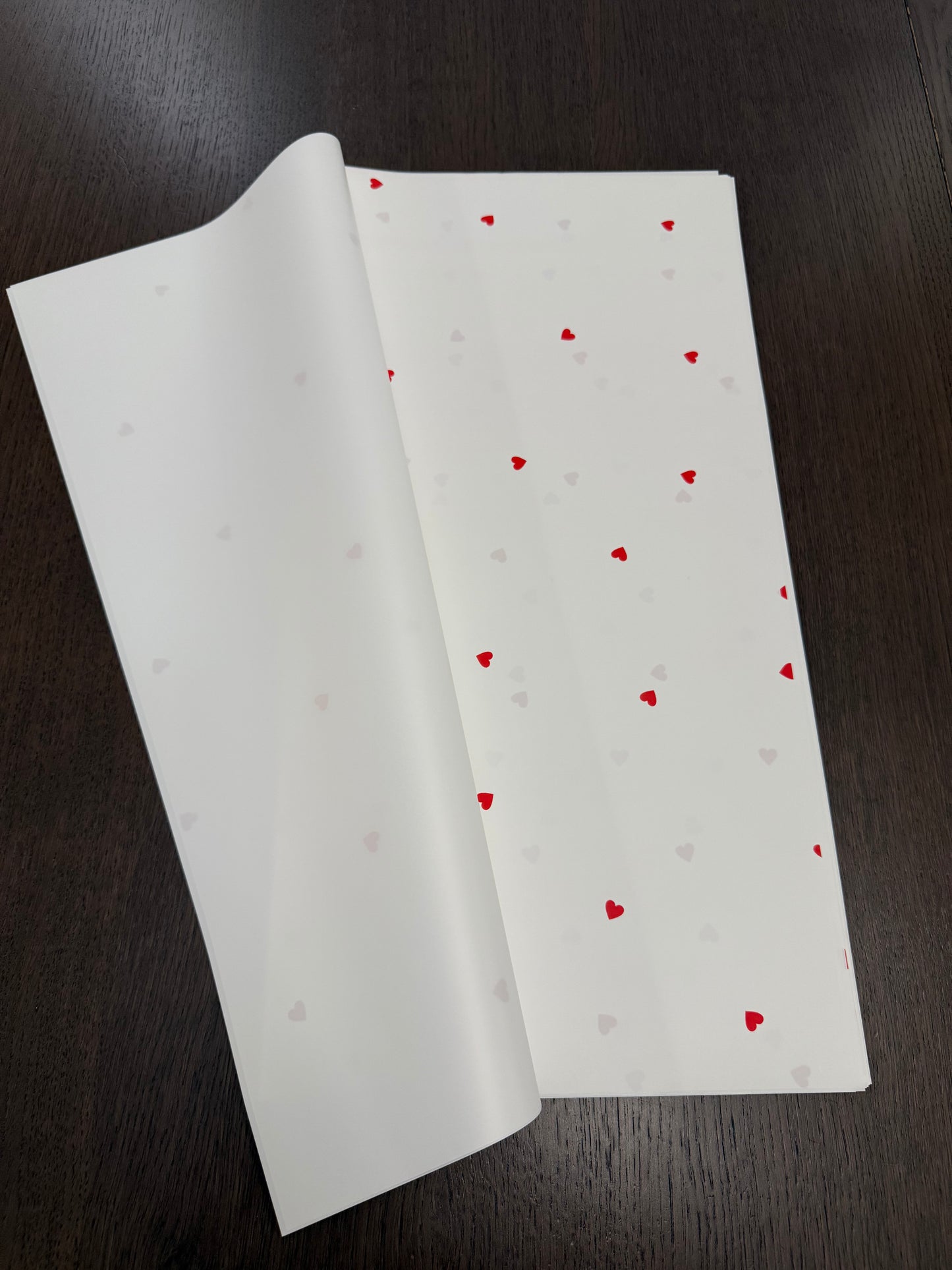P.XXY-015 White/Red Mini Heart Printed Wrapping Paper