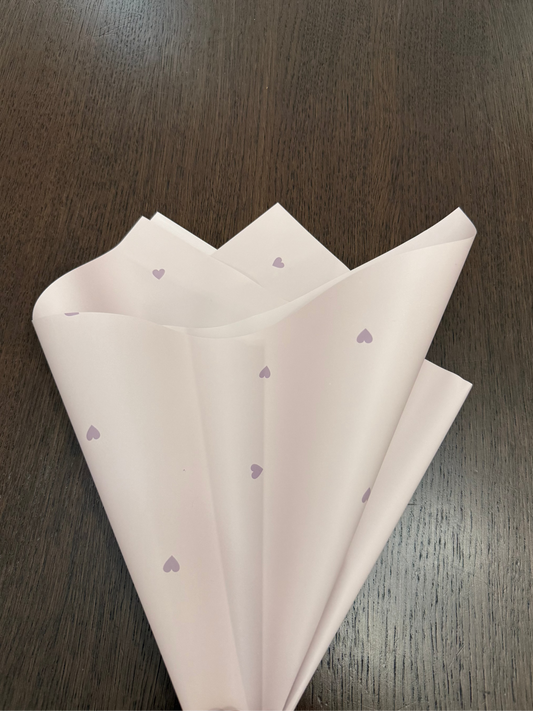 P.XXY-015 Node Pink/Purple Mini Heart Printed Wrapping Paper